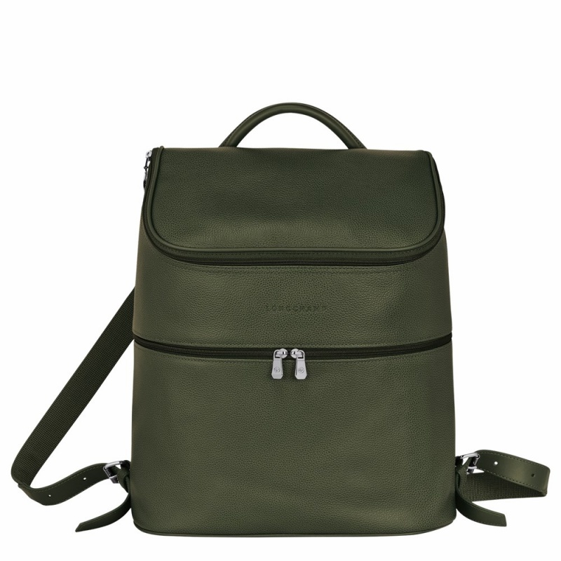 Army Green Longchamp Le Foulonne Women's Backpack
